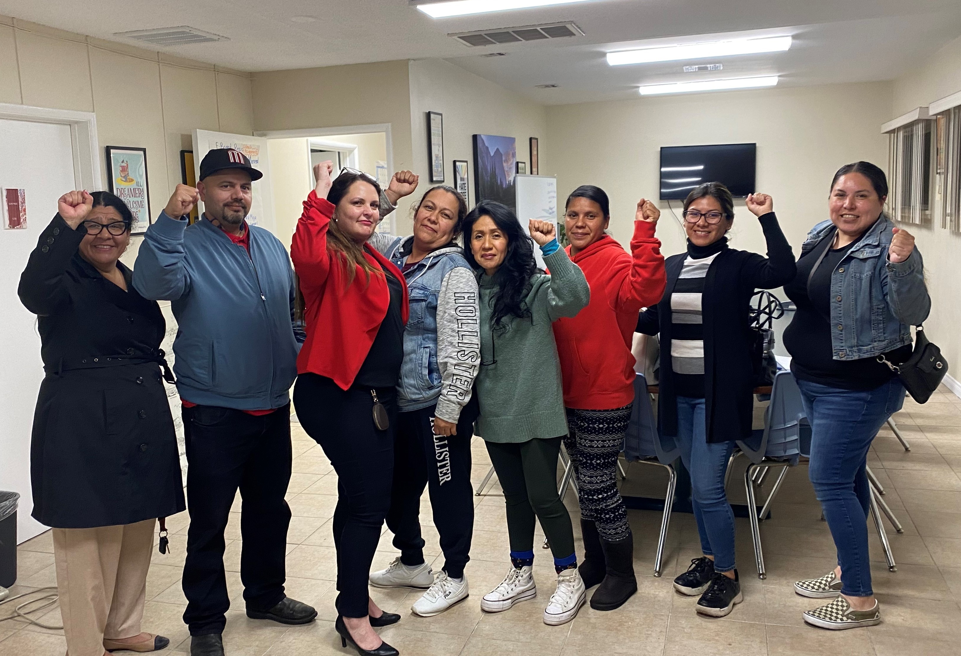 Lynwood parents learning about Community Schools, #unionstrong educators, the petition