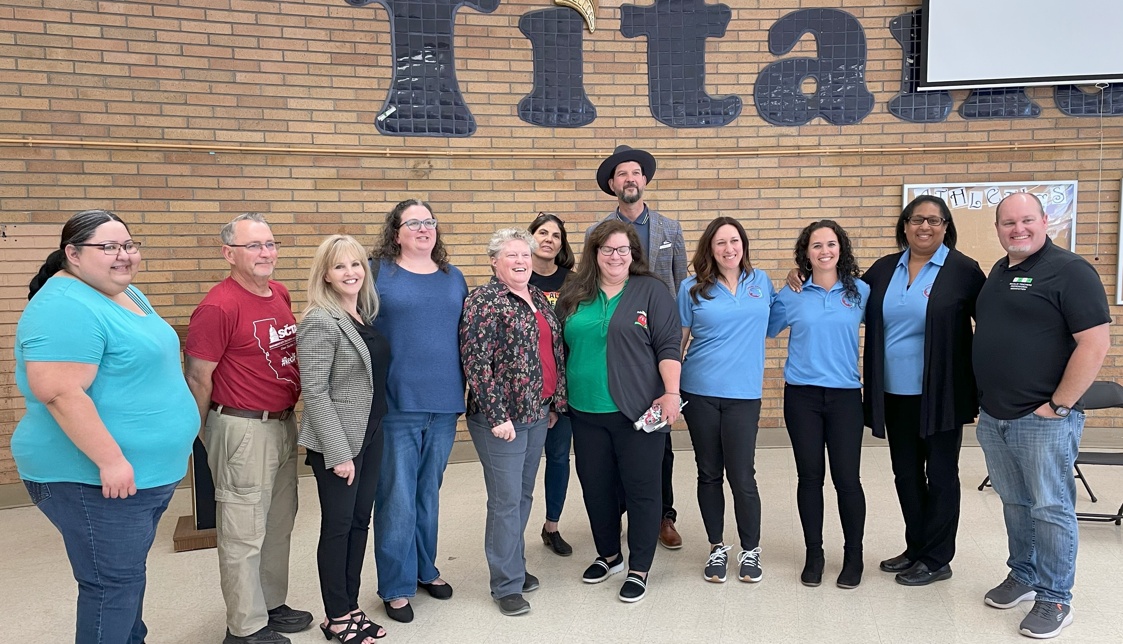 Presenters and speakers at the forum included leadership from Sacramento/Placer County locals and CTA President David Goldberg (in hat).