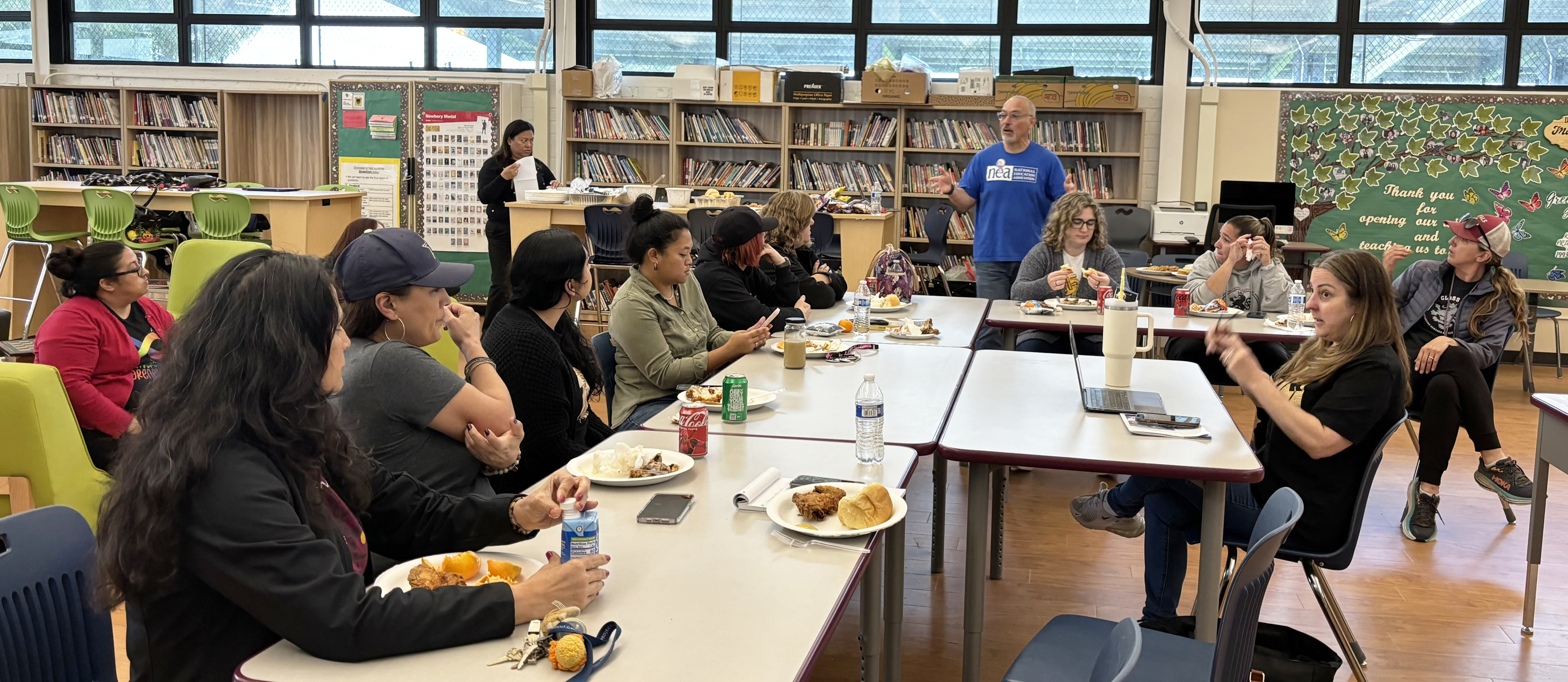 WETA leadership holds a Community Schools meeting.